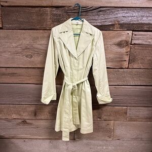 Reba Belted Trench Coat, Light Green, Large